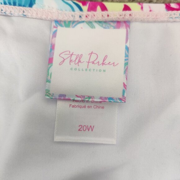 Stella Parker Women's Bikini Swim Bottom Size 20W Colorful Floral Ruched Sides - Picture 3 of 6